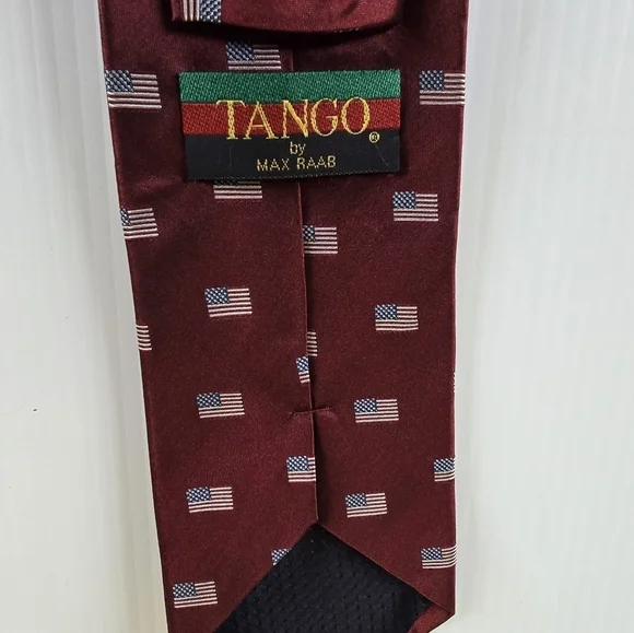 Tango by Max Raab Mens Necktie Patriotic American Flag All Silk - Picture 3 of 4